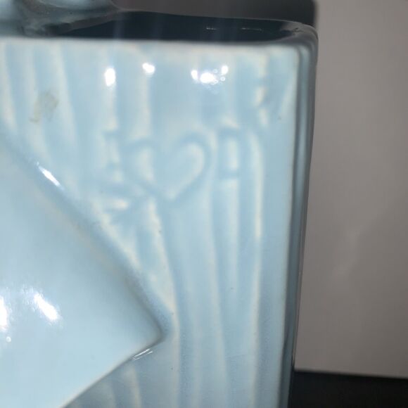 Vintage 1950s SHAWNEE Pottery Blue Boy And Girl Sweeties w Tree Stump Initials - Picture 6 of 12